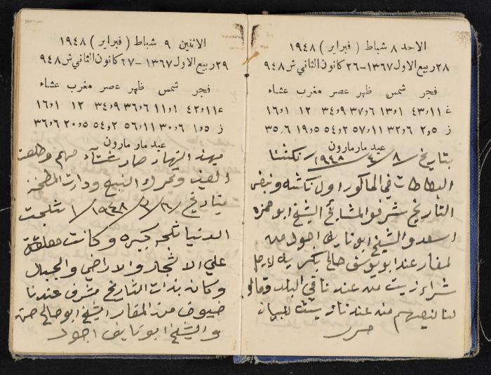 The Diaries of Fandi Mhanna, Buqei'a- Upper Galilee, 1948-1950