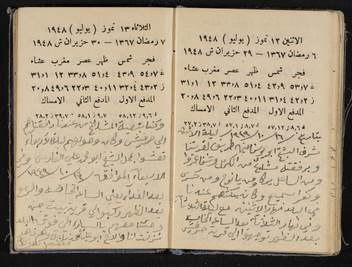 The Diaries of Fandi Mhanna, Buqei'a- Upper Galilee, 1948-1950