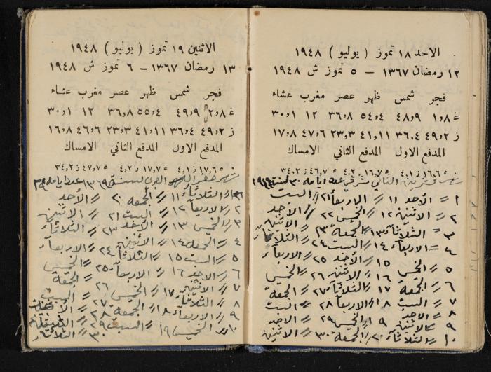 The Diaries of Fandi Mhanna, Buqei'a- Upper Galilee, 1948-1950