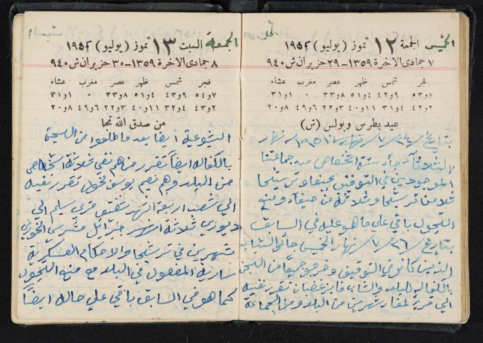 The Diaries of Fandi Mhanna, Buqei'a- Upper Galilee, 1951-1952