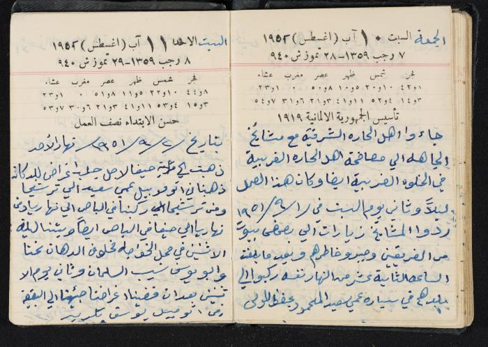 The Diaries of Fandi Mhanna, Buqei'a- Upper Galilee, 1951-1952