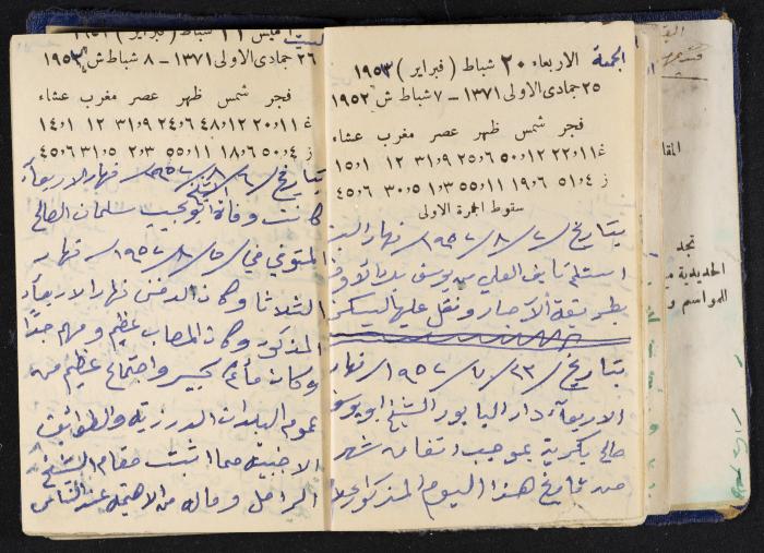 دفتر يوميات فندي مهنا، البقيعة- الجليل الأعلى، 1952-1953