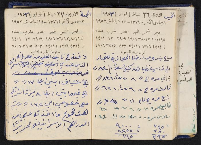 دفتر يوميات فندي مهنا، البقيعة- الجليل الأعلى، 1952-1953