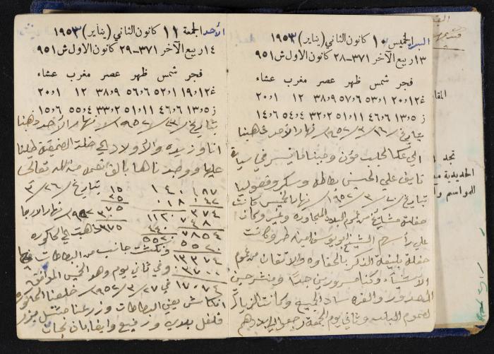 دفتر يوميات فندي مهنا، البقيعة- الجليل الأعلى، 1952-1953