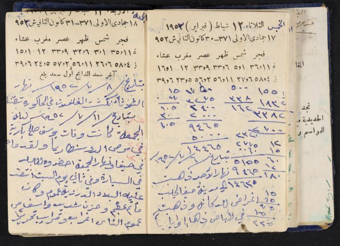 دفتر يوميات فندي مهنا، البقيعة- الجليل الأعلى، 1952-1953
