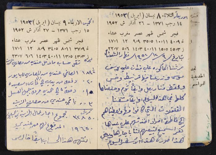 دفتر يوميات فندي مهنا، البقيعة- الجليل الأعلى، 1952-1953