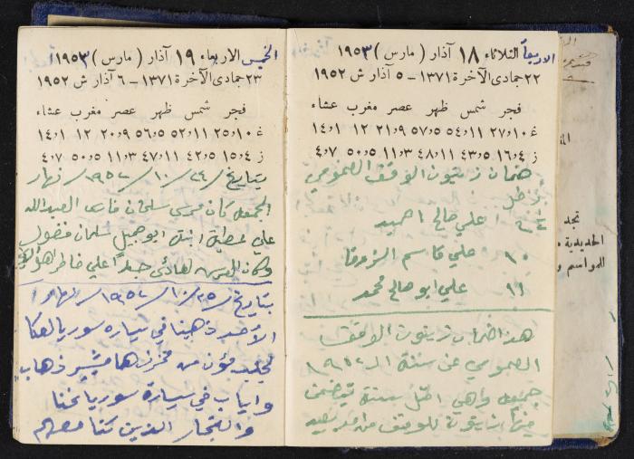 دفتر يوميات فندي مهنا، البقيعة- الجليل الأعلى، 1952-1953