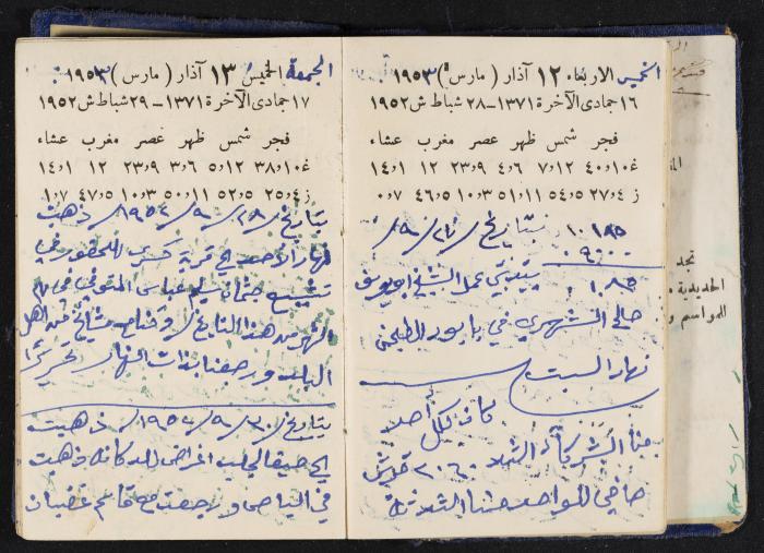 دفتر يوميات فندي مهنا، البقيعة- الجليل الأعلى، 1952-1953