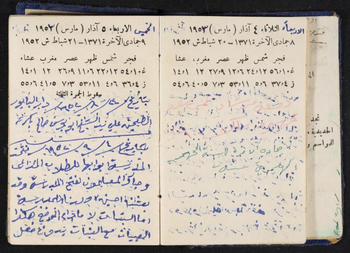 دفتر يوميات فندي مهنا، البقيعة- الجليل الأعلى، 1952-1953