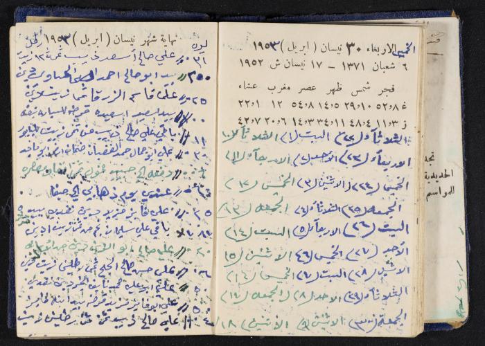 دفتر يوميات فندي مهنا، البقيعة- الجليل الأعلى، 1952-1953