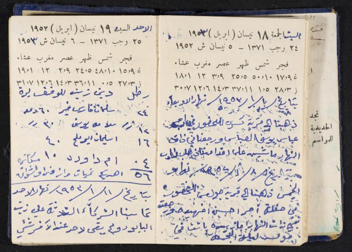 دفتر يوميات فندي مهنا، البقيعة- الجليل الأعلى، 1952-1953