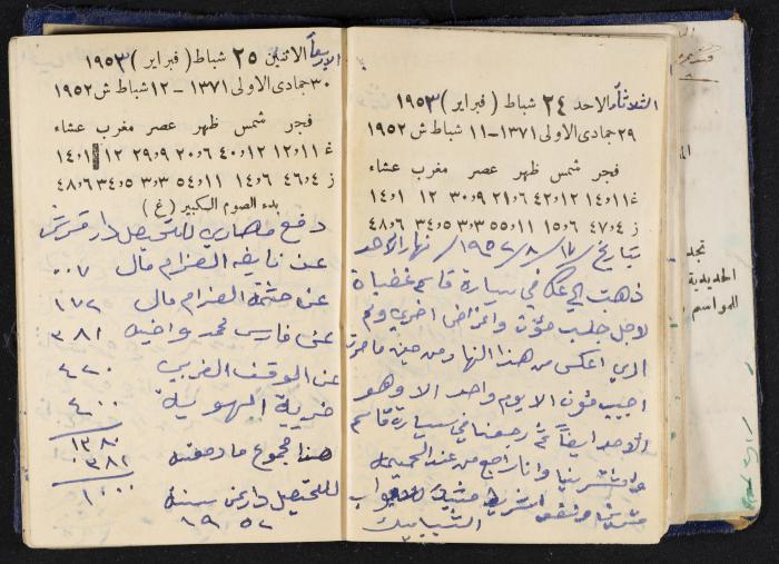 دفتر يوميات فندي مهنا، البقيعة- الجليل الأعلى، 1952-1953