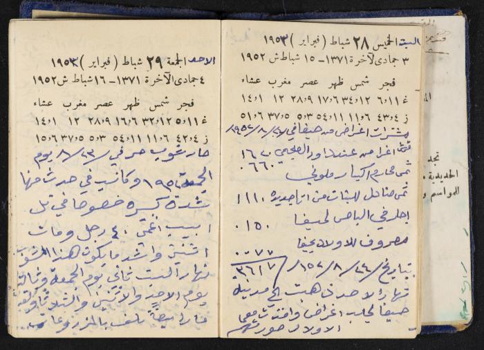 دفتر يوميات فندي مهنا، البقيعة- الجليل الأعلى، 1952-1953