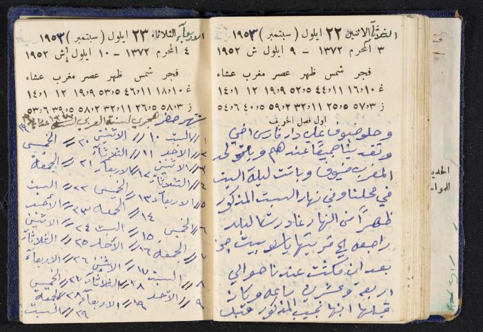 دفتر يوميات فندي مهنا، البقيعة- الجليل الأعلى، 1952-1953