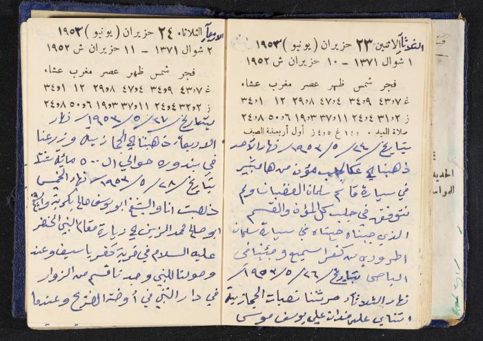 دفتر يوميات فندي مهنا، البقيعة- الجليل الأعلى، 1952-1953