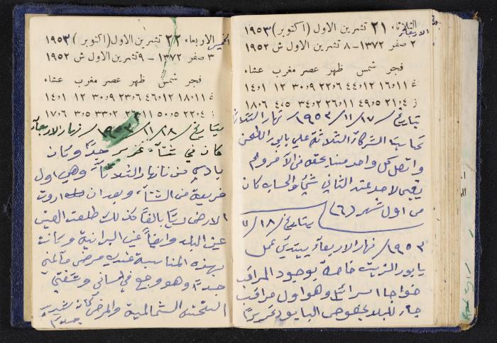 دفتر يوميات فندي مهنا، البقيعة- الجليل الأعلى، 1952-1953