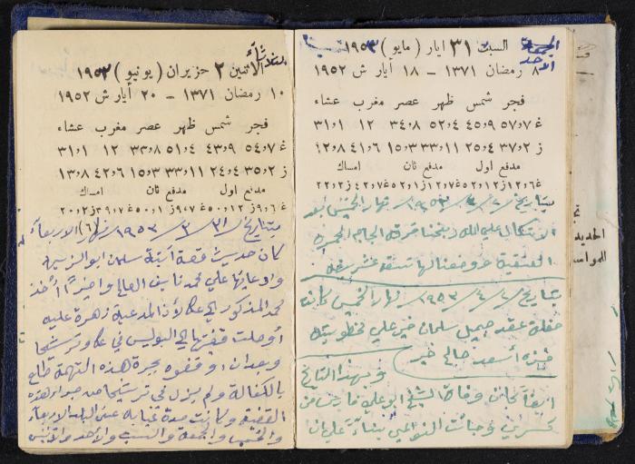 دفتر يوميات فندي مهنا، البقيعة- الجليل الأعلى، 1952-1953