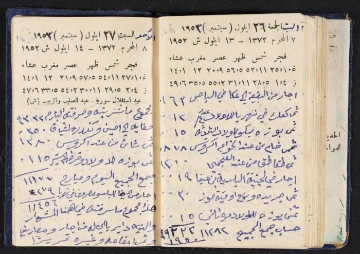 دفتر يوميات فندي مهنا، البقيعة- الجليل الأعلى، 1952-1953