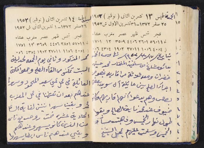 دفتر يوميات فندي مهنا، البقيعة- الجليل الأعلى، 1952-1953