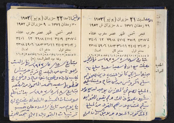 دفتر يوميات فندي مهنا، البقيعة- الجليل الأعلى، 1952-1953