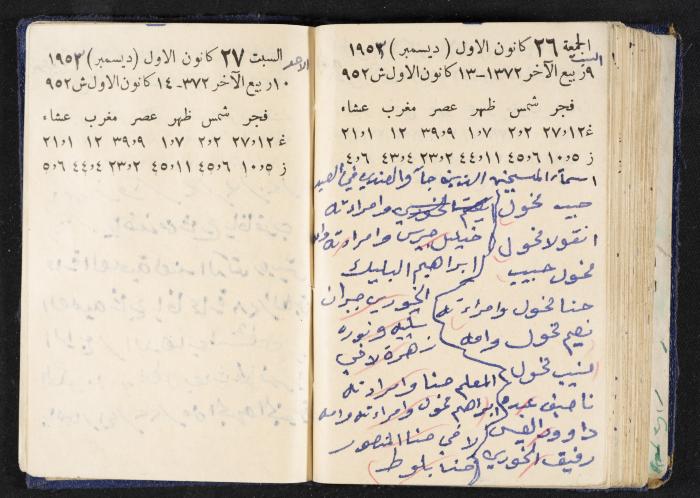 دفتر يوميات فندي مهنا، البقيعة- الجليل الأعلى، 1952-1953