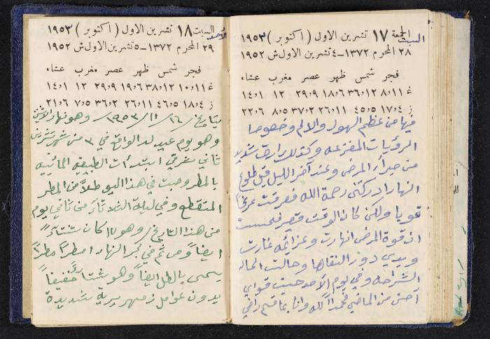 دفتر يوميات فندي مهنا، البقيعة- الجليل الأعلى، 1952-1953