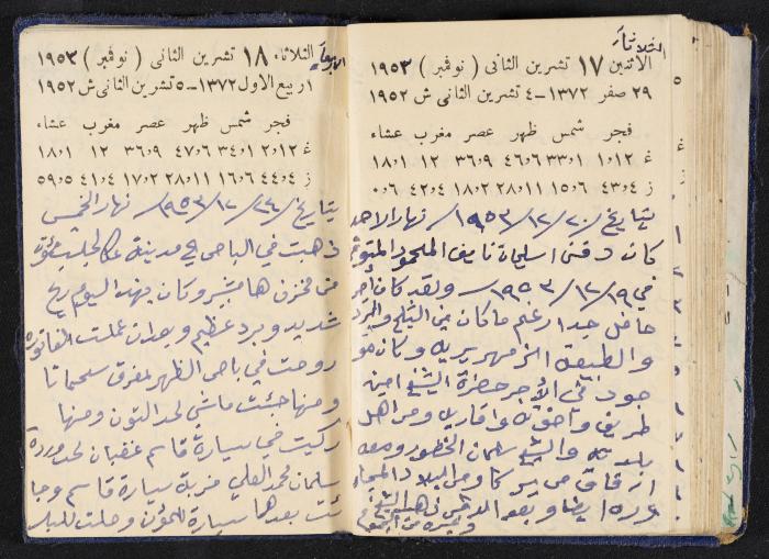 دفتر يوميات فندي مهنا، البقيعة- الجليل الأعلى، 1952-1953