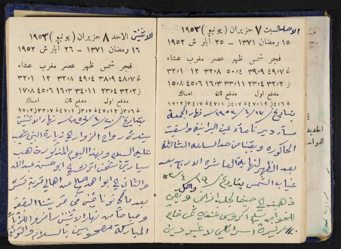 دفتر يوميات فندي مهنا، البقيعة- الجليل الأعلى، 1952-1953