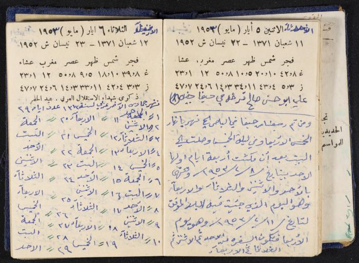 دفتر يوميات فندي مهنا، البقيعة- الجليل الأعلى، 1952-1953