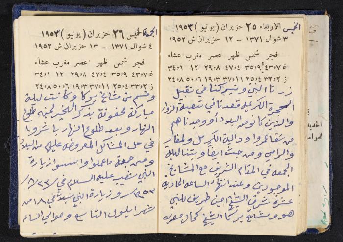 دفتر يوميات فندي مهنا، البقيعة- الجليل الأعلى، 1952-1953
