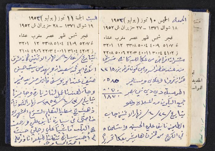 دفتر يوميات فندي مهنا، البقيعة- الجليل الأعلى، 1952-1953