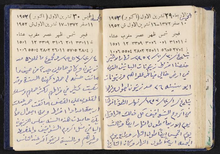 دفتر يوميات فندي مهنا، البقيعة- الجليل الأعلى، 1952-1953