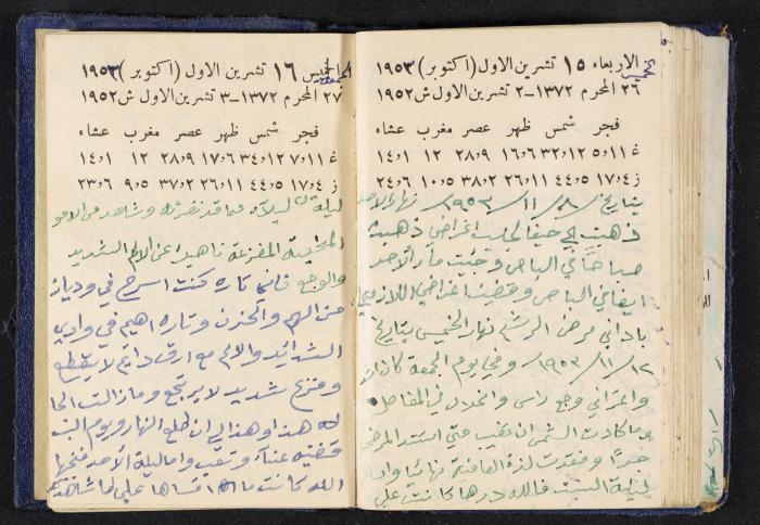 دفتر يوميات فندي مهنا، البقيعة- الجليل الأعلى، 1952-1953