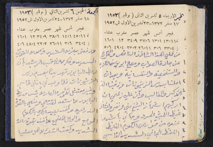 دفتر يوميات فندي مهنا، البقيعة- الجليل الأعلى، 1952-1953
