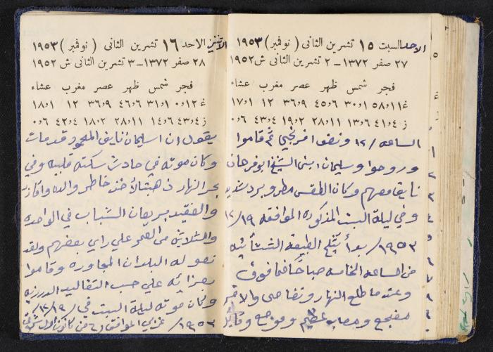 دفتر يوميات فندي مهنا، البقيعة- الجليل الأعلى، 1952-1953