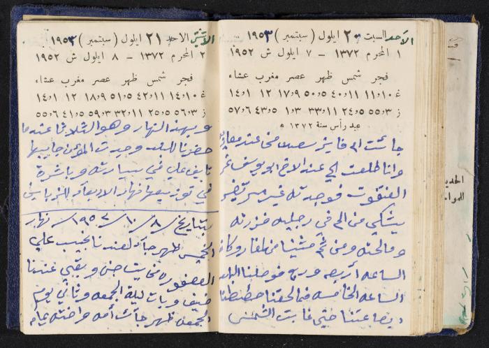 دفتر يوميات فندي مهنا، البقيعة- الجليل الأعلى، 1952-1953
