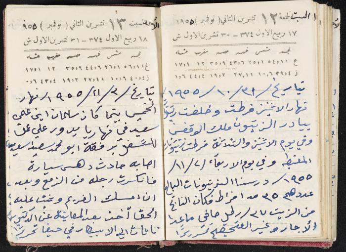 The Diaries of Fandi Mhanna, Buqei'a- Upper Galilee, 1954-1955