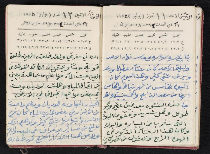 The Diaries of Fandi Mhanna, Buqei'a- Upper Galilee, 1954-1955