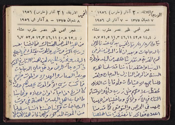 The Diaries of Fandi Mhanna, Buqei'a- Upper Galilee, 1956-1957