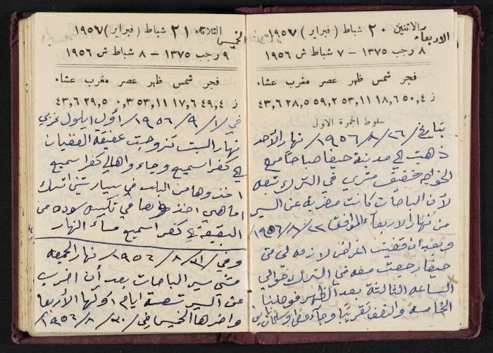 The Diaries of Fandi Mhanna, Buqei'a- Upper Galilee, 1956-1957