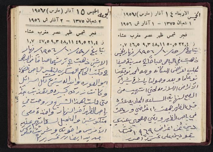 The Diaries of Fandi Mhanna, Buqei'a- Upper Galilee, 1956-1957