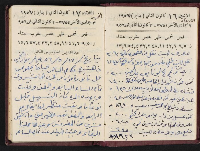 The Diaries of Fandi Mhanna, Buqei'a- Upper Galilee, 1956-1957