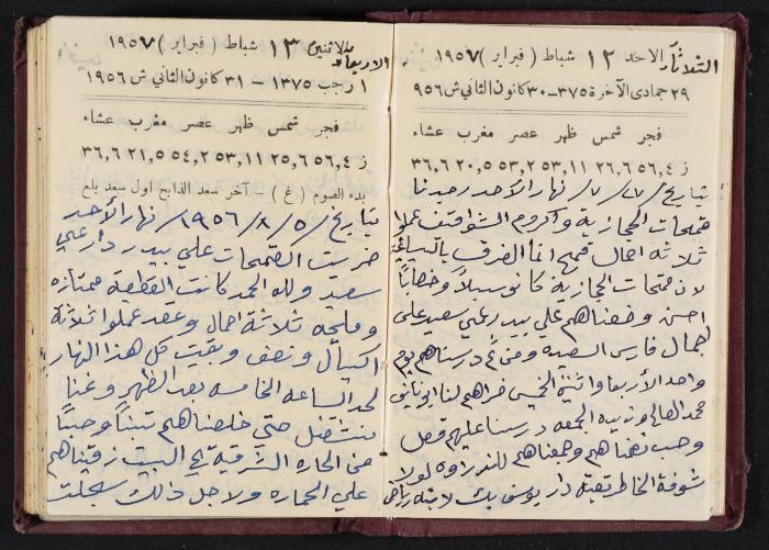 The Diaries of Fandi Mhanna, Buqei'a- Upper Galilee, 1956-1957