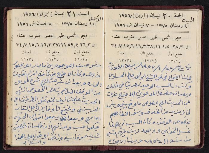 The Diaries of Fandi Mhanna, Buqei'a- Upper Galilee, 1956-1957
