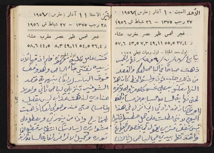 The Diaries of Fandi Mhanna, Buqei'a- Upper Galilee, 1956-1957