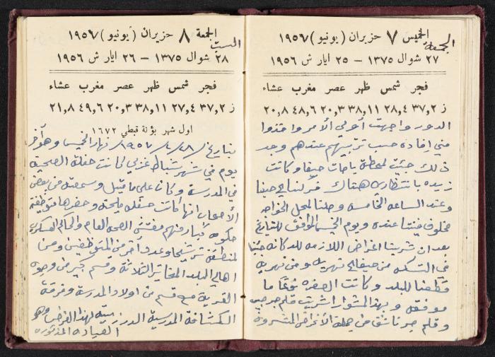 The Diaries of Fandi Mhanna, Buqei'a- Upper Galilee, 1956-1957