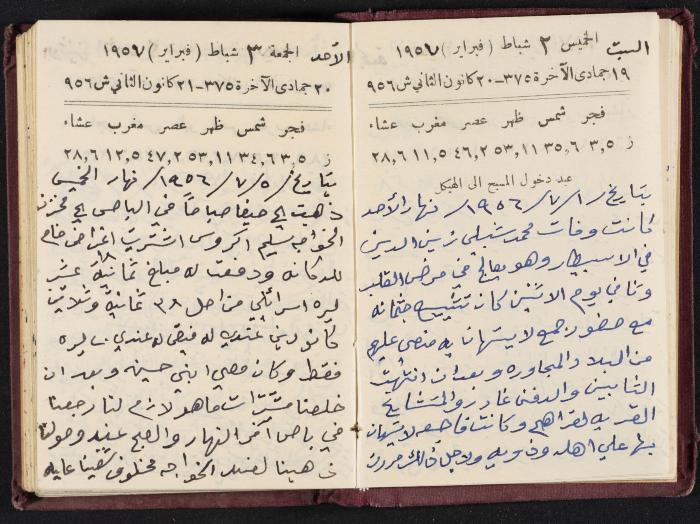 The Diaries of Fandi Mhanna, Buqei'a- Upper Galilee, 1956-1957