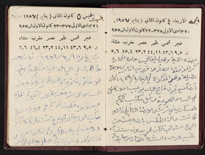 The Diaries of Fandi Mhanna, Buqei'a- Upper Galilee, 1956-1957