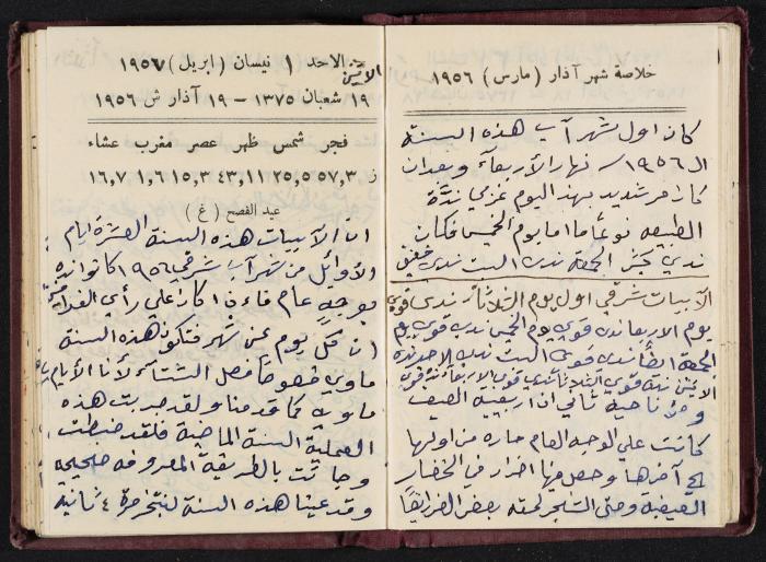 The Diaries of Fandi Mhanna, Buqei'a- Upper Galilee, 1956-1957