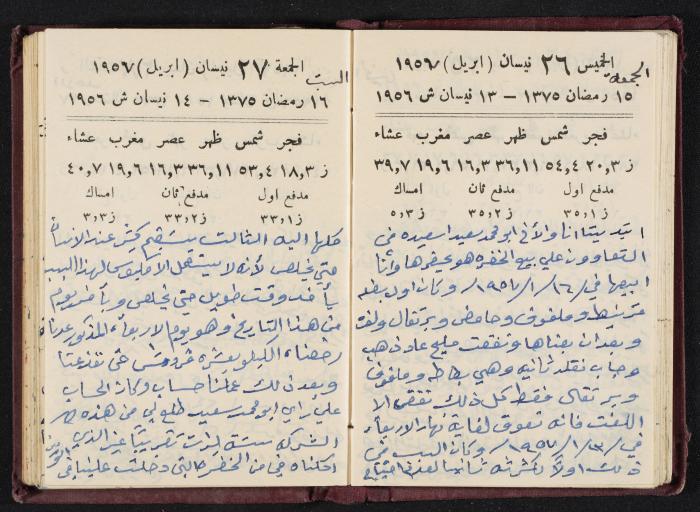 The Diaries of Fandi Mhanna, Buqei'a- Upper Galilee, 1956-1957